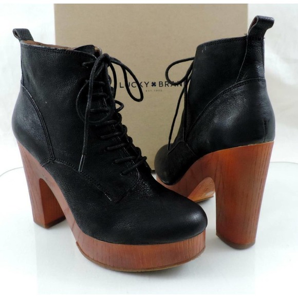 Lucky Brand Shoes - Lucky Brand Tafari Platform Lace Up Zip Ankle Boots Booties Heels Size 8.5